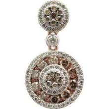 Brown & White Diamond Circle Pendant