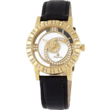 Burgmeister Ladies Quartz Watch With Mother Of Pearl Dial Analogue Display And Black Leather Strap Bm517-222