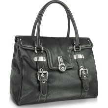 Buti - Buti Large Grained Leather Flap Satchel Bag
