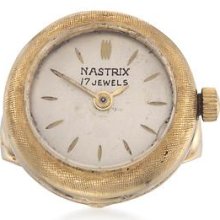 C. 1960 Vintage 14kt Yellow Gold Nastrix Ring Watch. Size 6