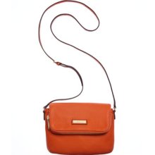 Calvin Klein Handbag Leather Crossbody Burnt Orange Messenger Purse Bag