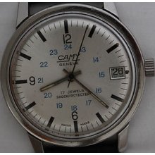 Camy Geneve Swiss Made Rare Vintage Stainless Steel Mechanical Date Watch