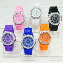 Candy Jelly Silicone Jewelled Watches Classic Famous Design 001y Lux