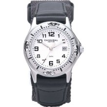 Cannibal Men's Quartz Watch With White Dial Analogue Display And Black Nylon Strap Cg163-01