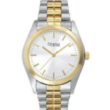 Caravelle Men`s 2-tone Round Dial Stainless Steel Dress Watch