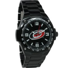 Carolina Hurricanes watches : Carolina Hurricanes Stainless Steel Warrior Watch - Black