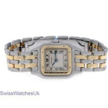 Cartier Panthere 2 Row Gold & Steel Ladies Watch