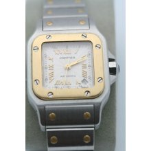 Cartier Santos Two-tone 18k Gold & Stainless Steel Ladies Watch Automatic 2423