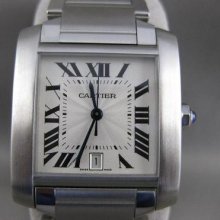 Cartier Tank Francaise Large Automatic Mens Watch S Steel Box Papers 8.0