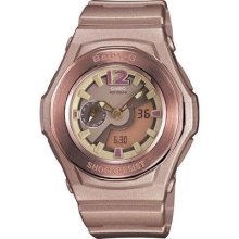 Casio Baby-g Pink Resin Band Analog Digital Watch Ecru Face Bga141-5b2