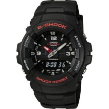 Casio Gshock Men's Shock Resistant Analog Solar Power Watch G100-1b G-shock