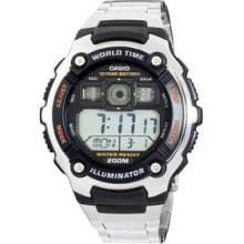 Casio Men's AE2000WD-1AV Silver-Tone Multi-Functional Digital Sport