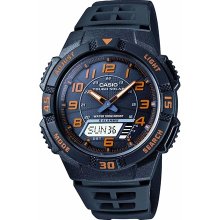 Casio Men's Core AQS800W-1B2V Black Resin Quartz Watch with Black Dial
