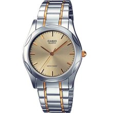 Casio Mtp1275sg-9a Two-tone Stainless Steel Analog Dress Gold Dial Menâ€™s Watch N