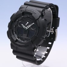 Casio Shock G-shock Ops Limited Edition Black Ga-100-1a1 Military Watch Matte