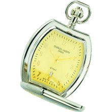 Charles Hubert Brass Silver White Dial with Date Pocket Watch