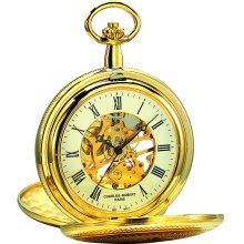 Charles Hubert Gold-plated White Dial with Date Pocket Watch