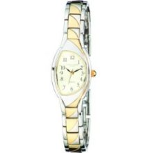 Charles-Hubert- Paris 6804 Two-Tone Brass Case Quartz Watch - Gold