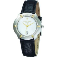 Charles-Hubert- Paris Mens 18KT Gold & Diamond Stainless Steel