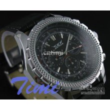 Charm Auto Mechanical Genuine Leather Week Date Watch