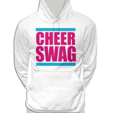 Cheer Swag Ladies Womens Cheerleading Spirit Wear White Hoodie Hot Pink