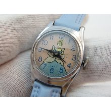 Cinderella,disney,1950s,ingersoll,us Time,manual Wind,rare,kids/ladies Watch,127
