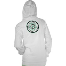 Circle Om-Green Womens Pullover Hoodie (Back)
