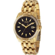 Citizen Eco-Drive Gold-Tone Diamond Mens Watch CP-BM6812-53E