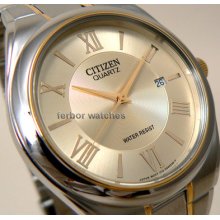 Citizen Men Two Tone Stainless Steel Band Date Wr Bl0954-50p