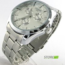 Classic Fashion Outdoor Men's Stainless Steel Wrist Quartz Watch