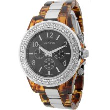 Classic Women's Watch w/ Rhinestone Accents