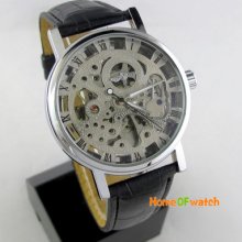 Classical Winner Gentle Mens Hollow Skeleton Automatic Mechanical Wrist Watch