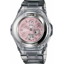 Clear Resin Black Baby-g Shock Analog Digital Strap
