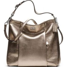 Coach 2013 Madison Metallic Leather Isabelle Large Satchel / Bag / Crossbody