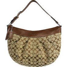 Coach Soho Pleated Signature Large Hobo Khaki/Brn (HB01270)