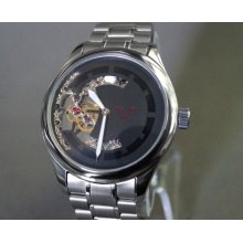 Cognatic Skeletonized Wristwatch with Stainless Steel strap