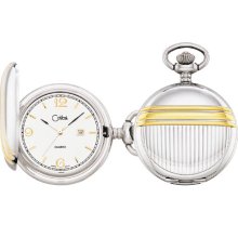 Colibri 500 Series Silver Tone with Gold Design Pocket Watch