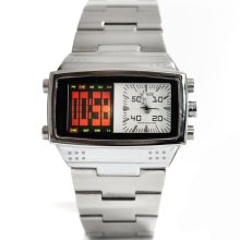 Color Fashion Mens Watch Lcd Digital Pointer Dual Display Waterproof