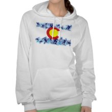 Colorado proud snowboarder flag ladies hoodie