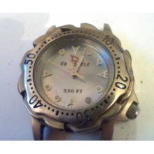 Cool Rotating Bezel 330ft Designed In Cali Freestlye Ladies Quartz Watch Runs