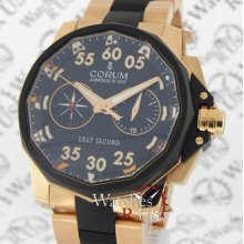 Corum Admiral's Cup Leap Second 895.931.91 18k Rose Gold Strap 48mm Black Dial