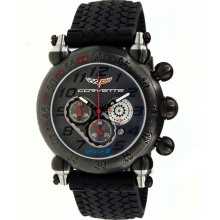 Corvette ZR1 Ball Joint Chronograph Watch, Black/Black Stainless...