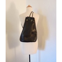Cross-body Black Leather Drawstring Italian Bucket Bag Coach Quality SALE