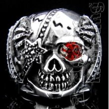 Crown Skull Rhinestone Metal Steel Rings Us'10 Mens