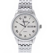 CURREN 9808 Roman Numeral Quartz Wrist Watch Week Date Male