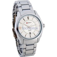 CURREN High Quality Stainless Steel Men's Analog Watch (Silver)