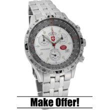 Cx Swiss Military Chronograph Airforce I Bracelet Watch White Dial 1735