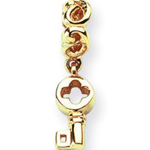 Dangling Key Charm in 14K Gold for 3mm Charm Bracelets