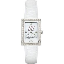 Denny Hamlin Officially Licensed NASCAR Watch with White Leather Strap