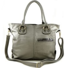Designer Inspired Front Pocket 2 Way Shouler Satchel Purse Bag Fuschia +3colors